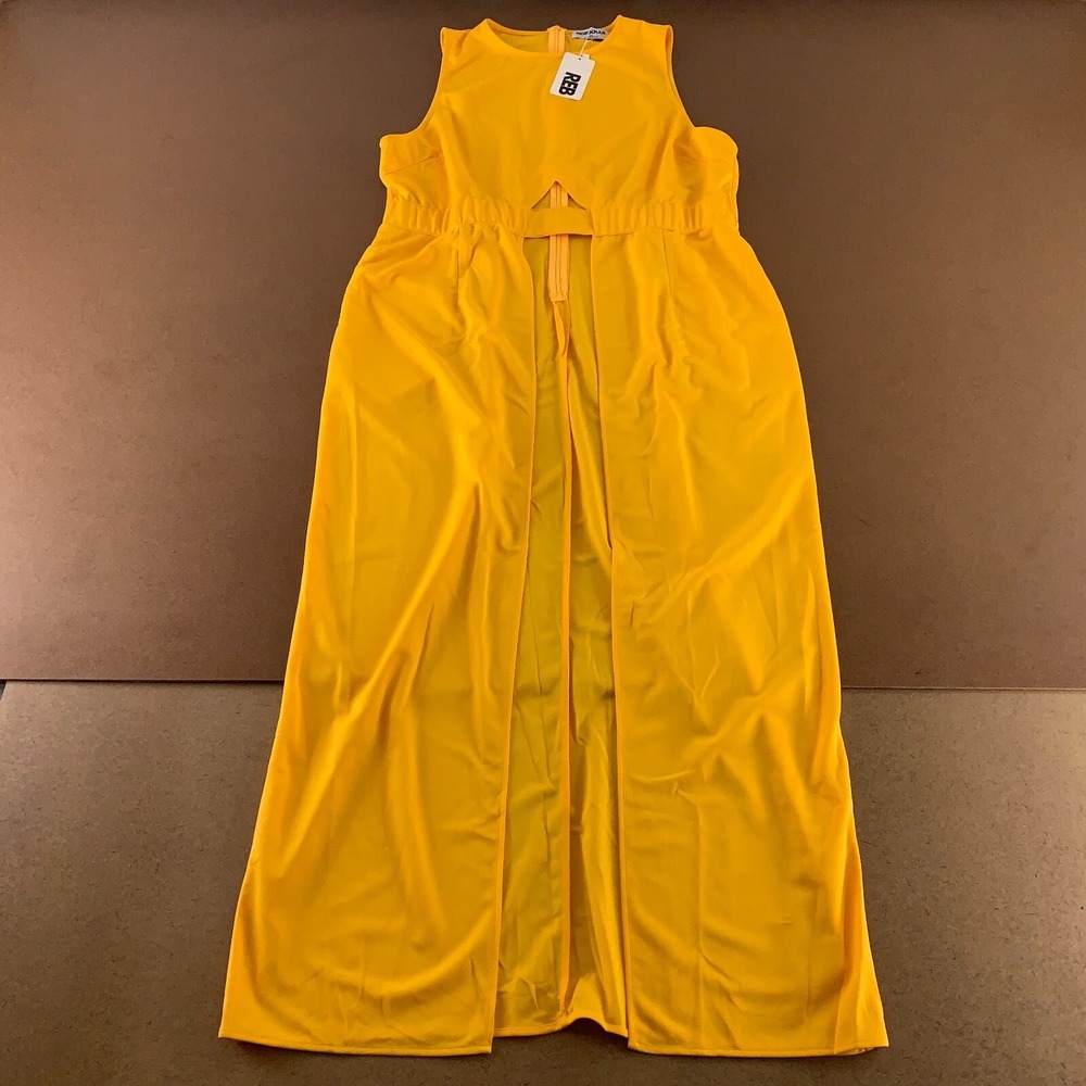 Rebdolls Women's Size 2X Mustard Sleeveless Sybil Pocketed Maxi Keyhole Top NWT